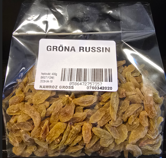 NAWROZ Grønn Rosiner 400g x 24 Stk