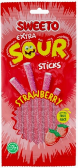 Sweeto Sour Sticks Strawberry 75g (12stk x 8Disp)