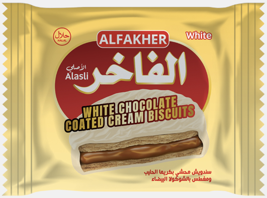 alFakhr Sandwich White Chocolate 10 Stk x 12 Kartong