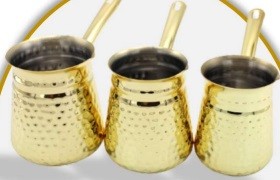 COFFE POT Gold (Tyrkisk Style) 3 Size x 3 Stk