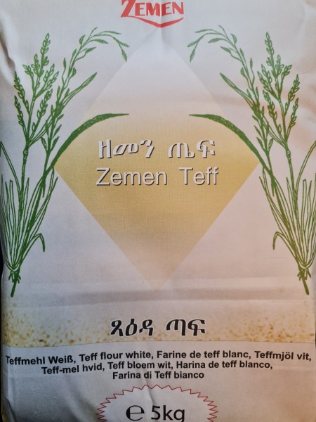 ZEMEN TEFF Ethiopian Teff Hvitmel 5 Kg x 1 Stk