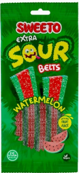 Sweeto Sour Belts Watermelon 75g (12stk x 8Disp)