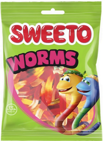 Sweeto Worms 80g(12stk x 6disp)