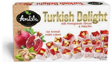 Anatolia Turkish Delight Granateple Dobbel Pistasj 350 gr x 12 stk