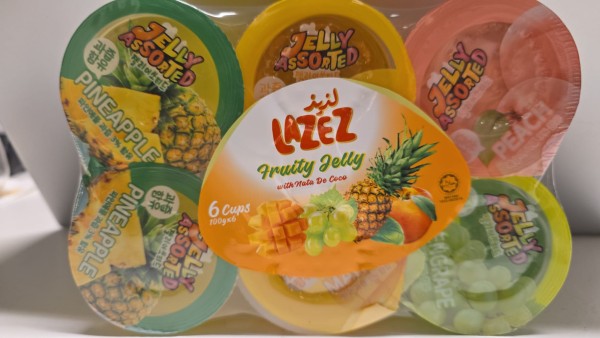 LAZEZ FRUITY JELLY WITH NATA DE COCO (100g x6)x12 Stk