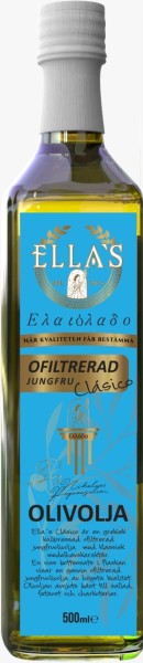 ELLAS Clasico Ufiltrert Virgin Olivenolje 500 ML x 12 Pcs